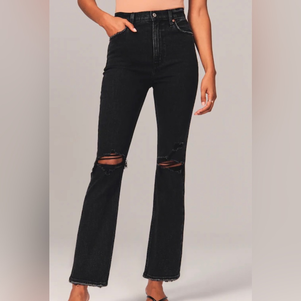 Abercrombie high waist ankle straight jeans